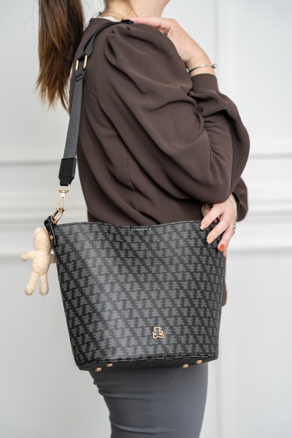 Geanta de Umar Neagra Femei Casual cu Gentuta Detasabila - Lulu Castagnette BS23141CA230298 123