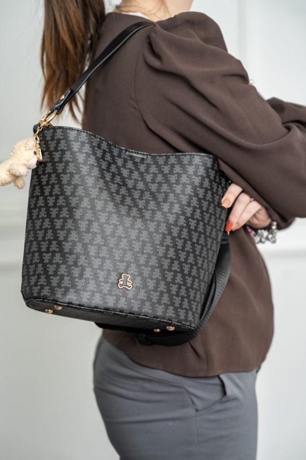 Geanta de Umar Neagra Femei Casual cu Gentuta Detasabila - Lulu Castagnette BS23141CA230298 119