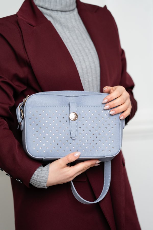 Poseta femei casual albastru de umar cu doua compartimente Lulu Castagnette BS2347CA230279 121