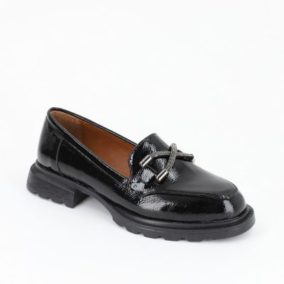 Mocasini Dama Piele Eco Negru Lucios - BS701PC2301621