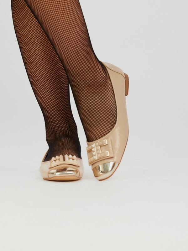 Balerini Bej Dama Eleganti Piele Ecologica Varf Lucios BS016BARO2301565 119