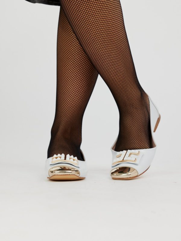 Balerini Dama Albi Eleganti Piele Ecologica Varf Lucios BS016BARO2301567 126