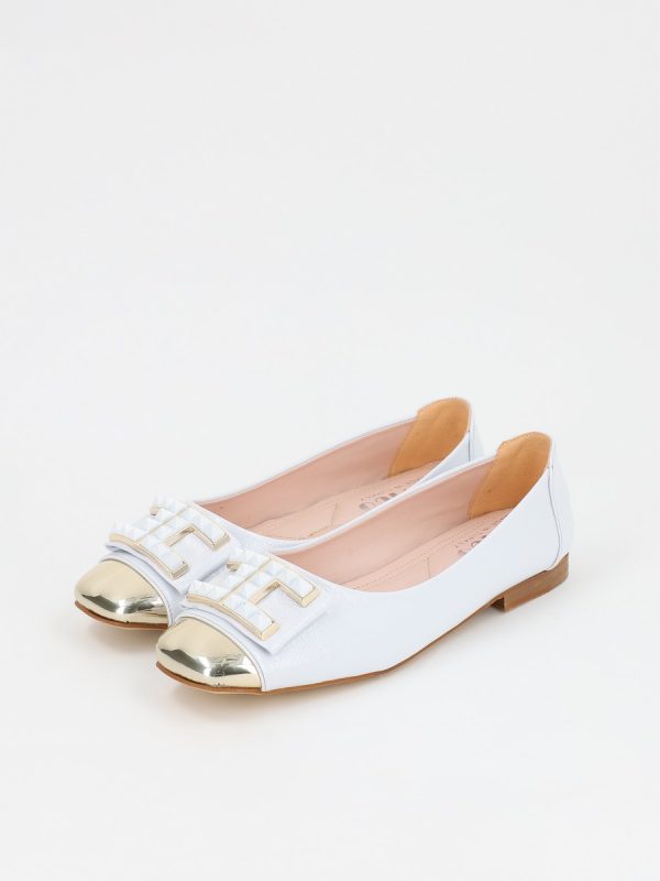 Balerini Dama Albi Eleganti Piele Ecologica Varf Lucios BS016BARO2301567 122