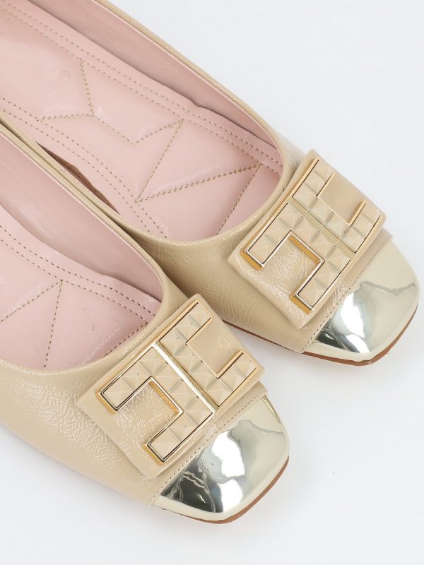 Balerini Bej Dama Eleganti Piele Ecologica Varf Lucios BS016BARO2301565 120