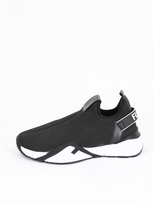 Uncategorized - Pantofi Sport din Material Textil Negru cu Talpa Alba - BS044PSRO2301535