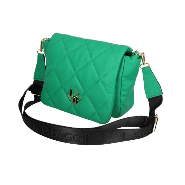 Geanta casual din piele eco matlasat verde cu un compartiment Laura Biaggi BS1137CA2301261 125