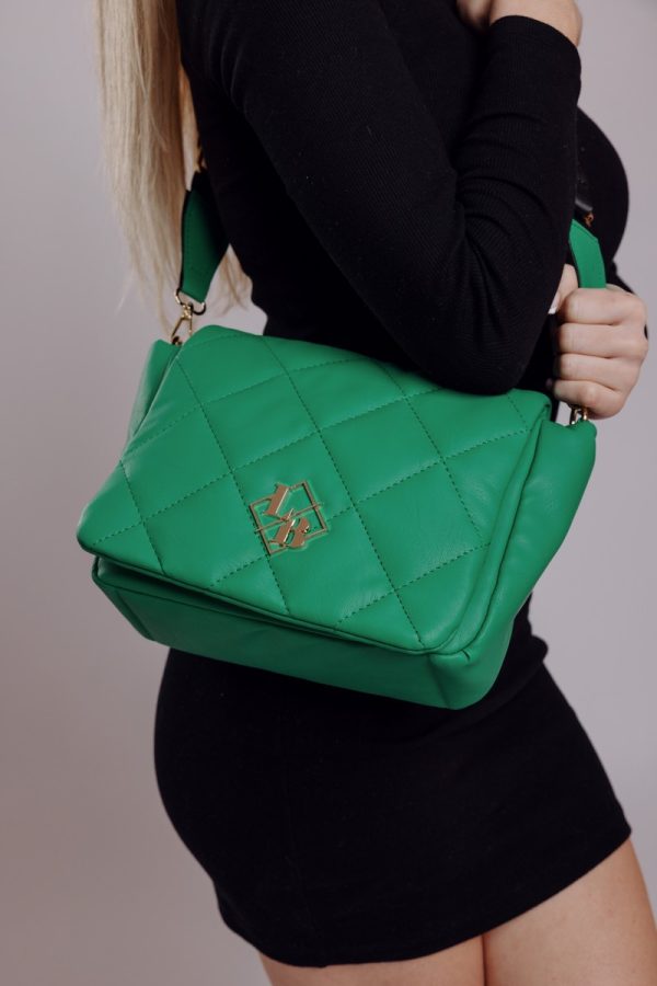 Geanta casual din piele eco matlasat verde cu un compartiment Laura Biaggi BS1137CA2301261 120