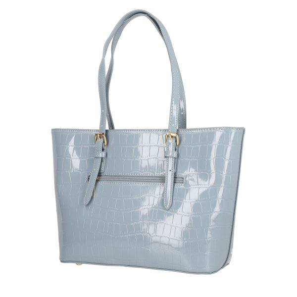 Geanta casual piele ecologica texturata albastru cu maner David Jones BS6916CA2301114 121