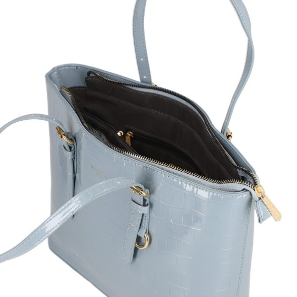 Geanta casual piele ecologica texturata albastru cu maner David Jones BS6916CA2301114 120