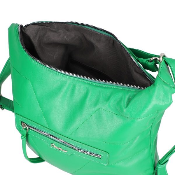 Geanta casual tip rucsac piele ecologică verde David Jones BS6927CA2301141 121
