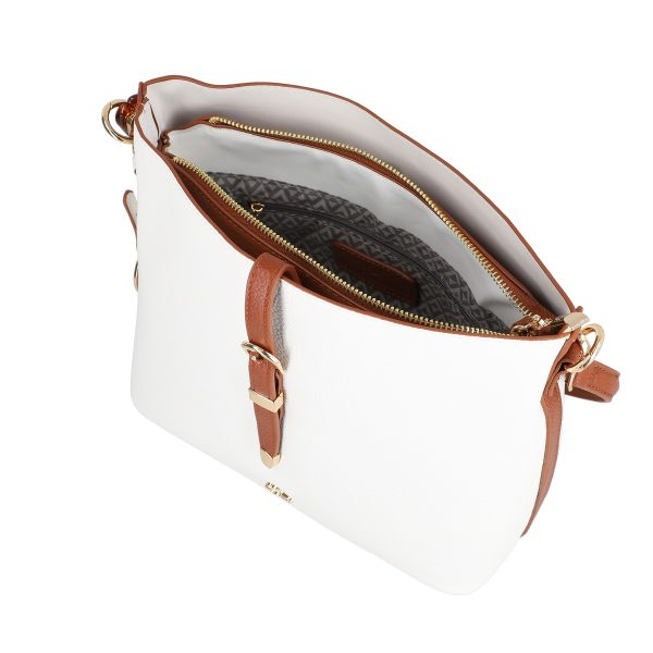 Geanta Alba Eleganta Piele Eco cu 3 Compartimente - Lulu Castagnette BS2383CA230272 119