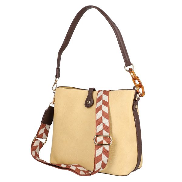 Geanta Eleganta Bej Dama Piele Eco cu 3 Compartimente - Lulu Castagnette BS2383CA230273 121