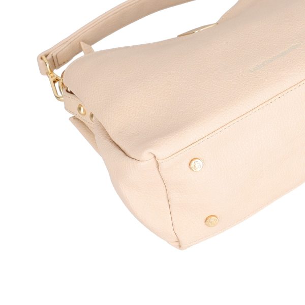 Geanta dama casual din piele ecologica bej cu trei compartimente Lulu Castagnette BS0106CA2302028 125