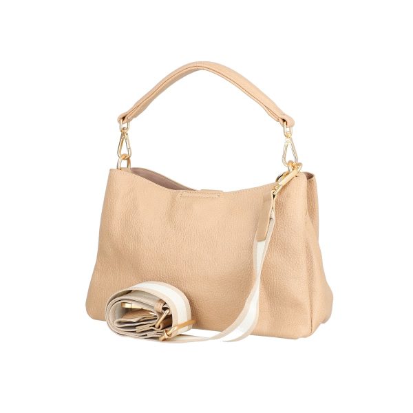 Geanta dama casual din piele ecologica bej inchis cu trei compartimente Lulu Castagnette BS0106CA2302031 120