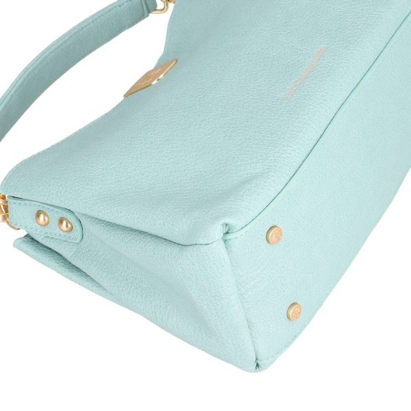 Geanta dama casual din piele ecologica turcoaz cu trei compartimente Lulu Castagnette BS0106CA2302032 124