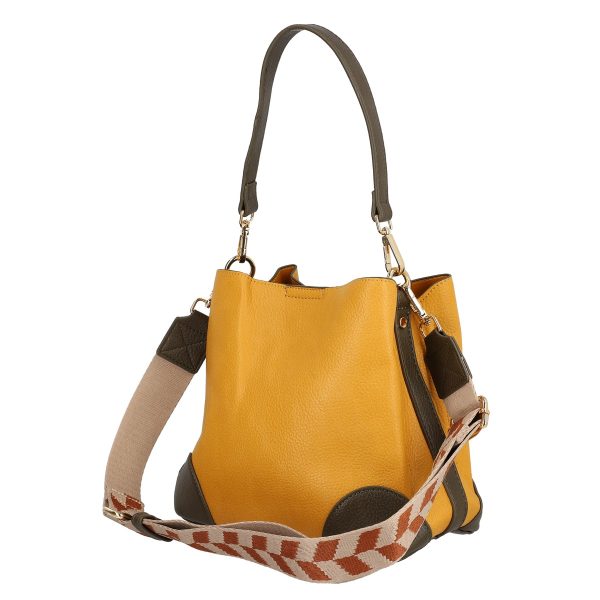 Geanta dama casual mustar cu trei compartimente Lulu Castagnette BS2385LLCA230245 123