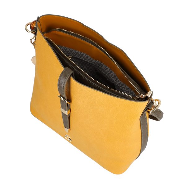 Geanta Mustar Dama Casual Piele Eco cu 3 Compartimente - Lulu Castagnette BS2383CA230271 121