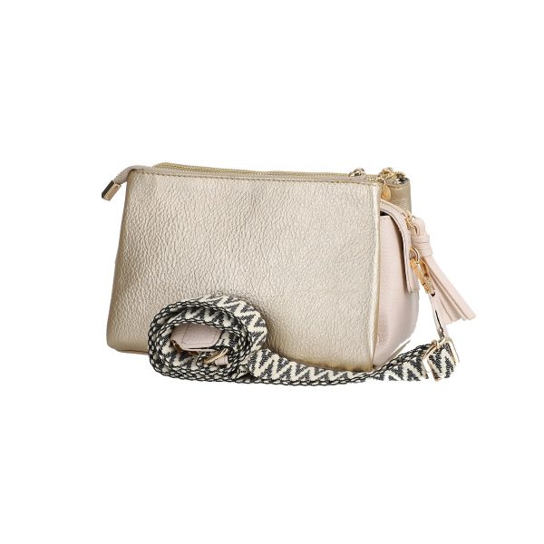 Geanta dama casual auriu cu trei compartimente Lulu Castagnette BS2312LLCA230234 122