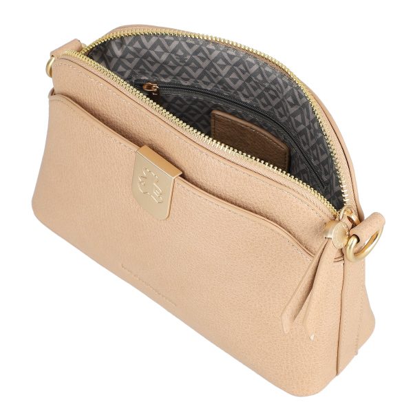 Geanta dama casual piele ecologica bej inchis cu un compartiment Lulu Castagnette BS2308LLCA230237 123