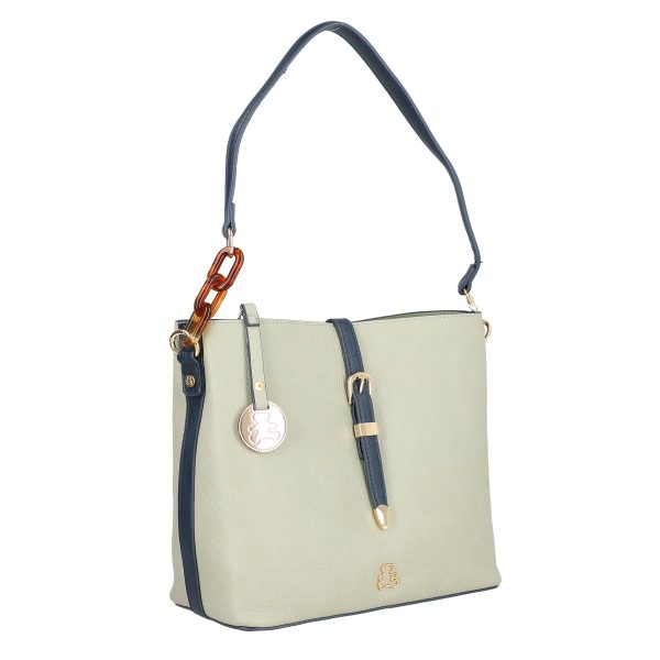 Geanta Umar Dama Casual - Geanta dama casual verde piele eco cu trei compartimente Lulu Castagnette BS2383CA230274