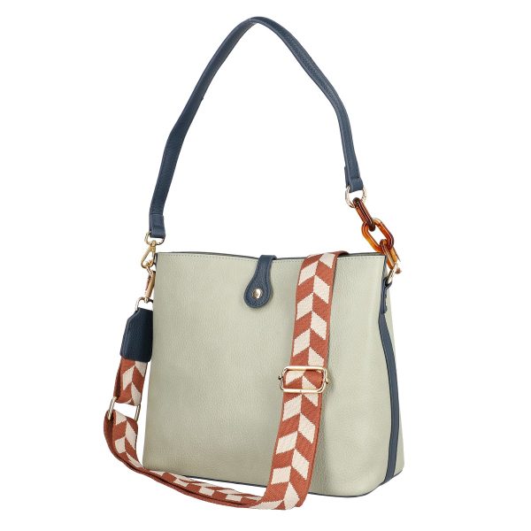 Geanta dama casual verde piele eco cu trei compartimente Lulu Castagnette BS2383CA230274 122