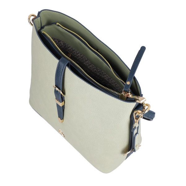 Geanta dama casual verde piele eco cu trei compartimente Lulu Castagnette BS2383CA230274 120