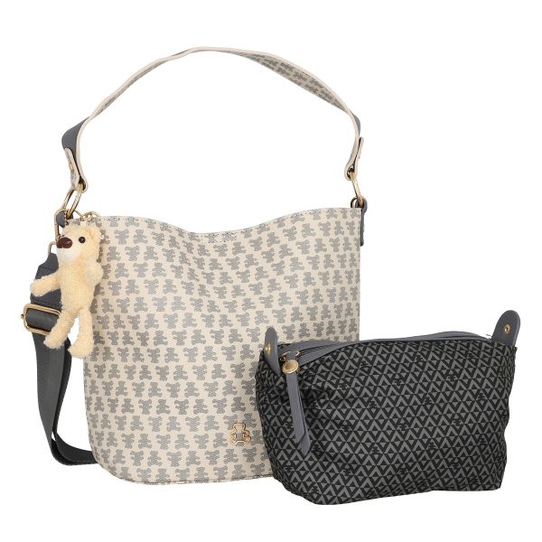 Geanta femei casual bej de umar cu gentuta detasabila Lulu Castagnette BS23141CA230296 120