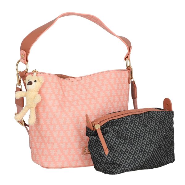 Geantă femei casual caramiziu de umar cu gentuta detasabila Lulu Castagnette BS23141CA230294 120
