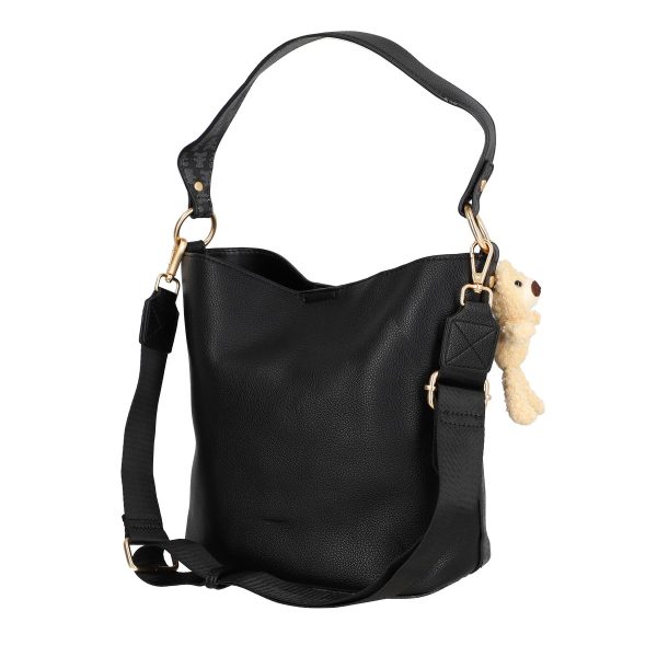 Geanta de Umar Neagra Femei Casual cu Gentuta Detasabila - Lulu Castagnette BS23141CA230298 125