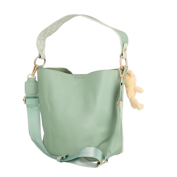 Geanta femei casual verde de umar cu gentuta detasabila Lulu Castagnette BS23141CA230295 122
