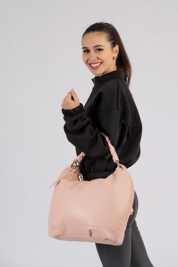 Geanta femei shopper piele ecologica roz cu doua compartimente DianaCO BS3107SH2301173 120