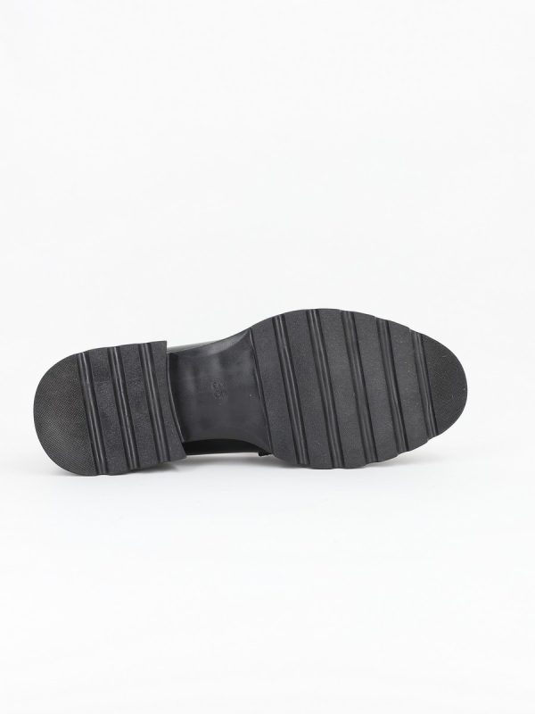 Pantofi Loafers Femei, Piele Eco, Negri, Varf Rotund - BS702PC2301616 125