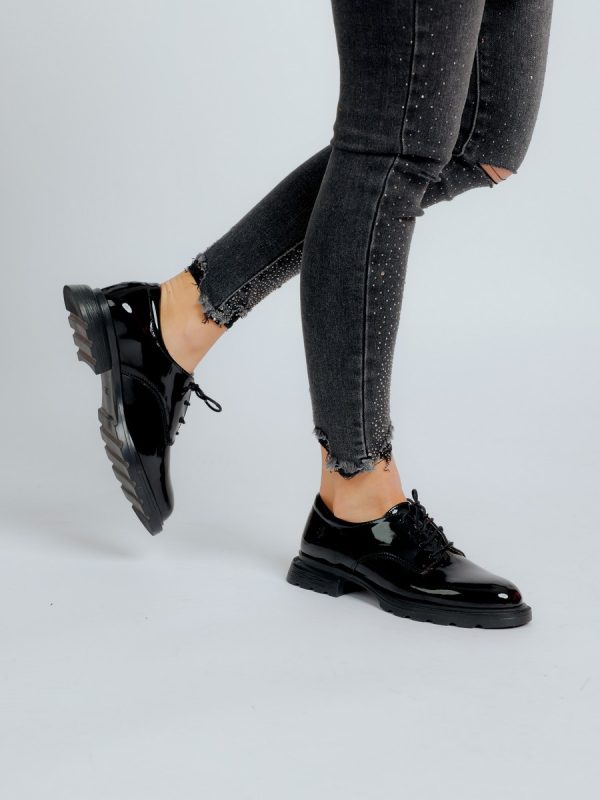 Pantofi Casual Dama Negri Piele Ecologica cu Varf Rotund - BS707P2301595 120