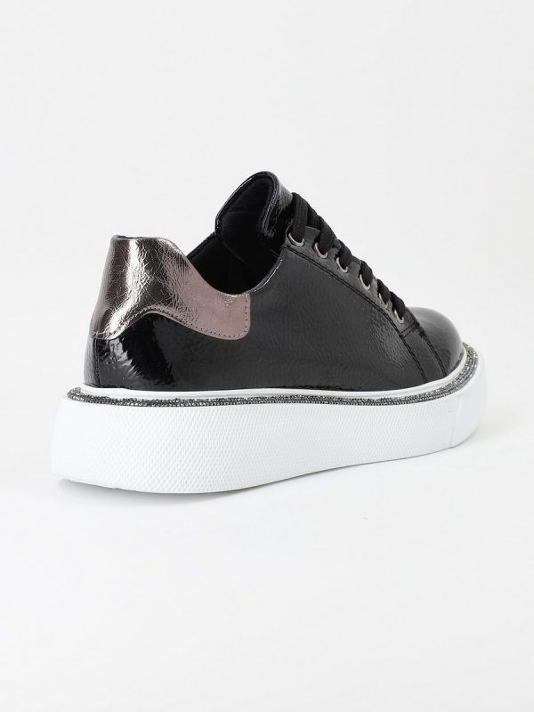 Pantofi Sport Dama Negri din Piele Eco cu Varf Rotund - BS0201PC2301626 125
