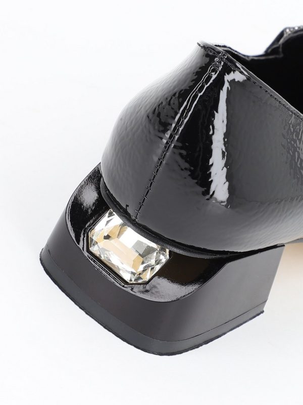 Pantofi Eleganti Dama cu Toc Mic, Piele Eco Neagra - BS214PTNI2301575 120