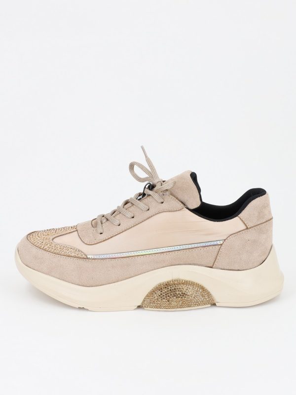 Pantofi sport material textil bej cu pietricele BS901PSRO230140 123