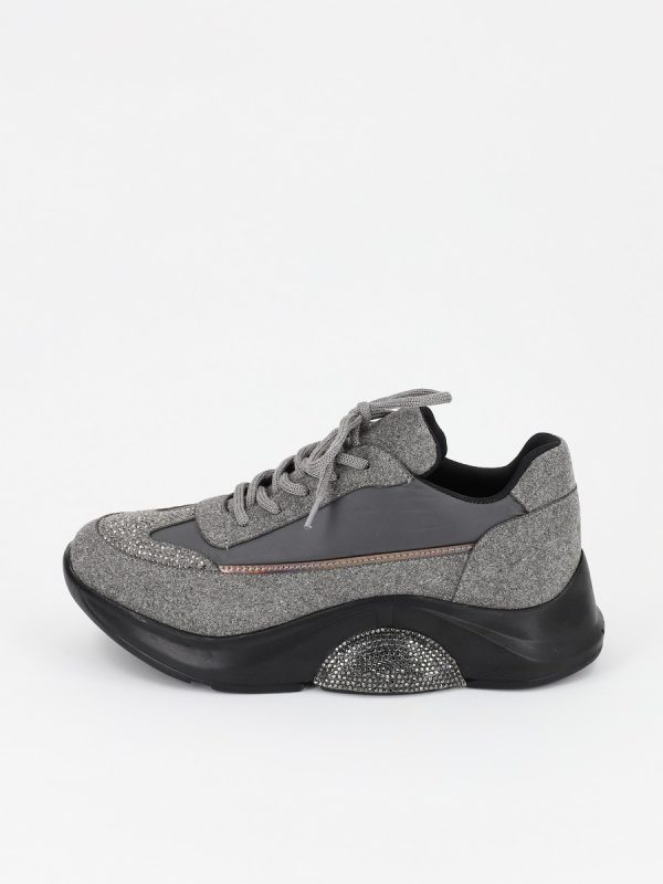 Pantofi Sport Textil Gri cu Pietricele - BS901PSRO230141 120