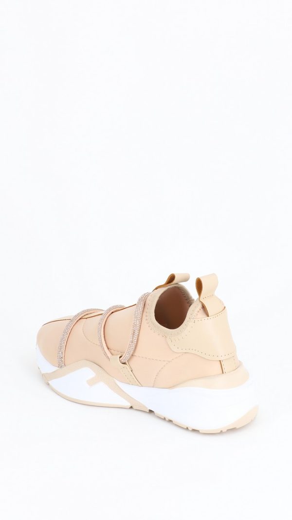 Pantofi Sport Dama Bej Material Textil cu Banda Spirala Pietricele - BS041PSRO2301525 123