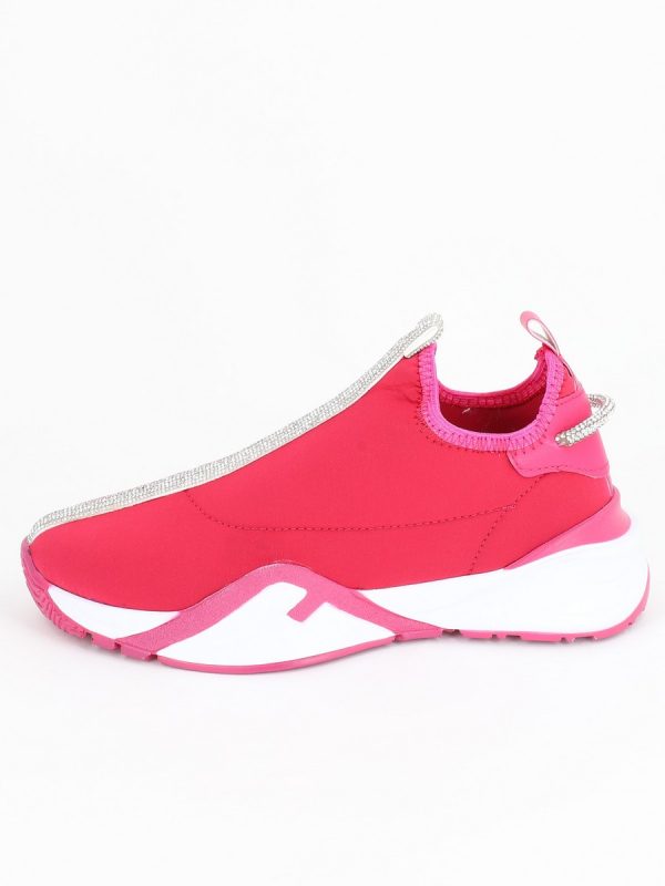 Uncategorized - Pantofi sport material textil fuchsia cu elemente design banda cu pietricele BS043PSRO2301520