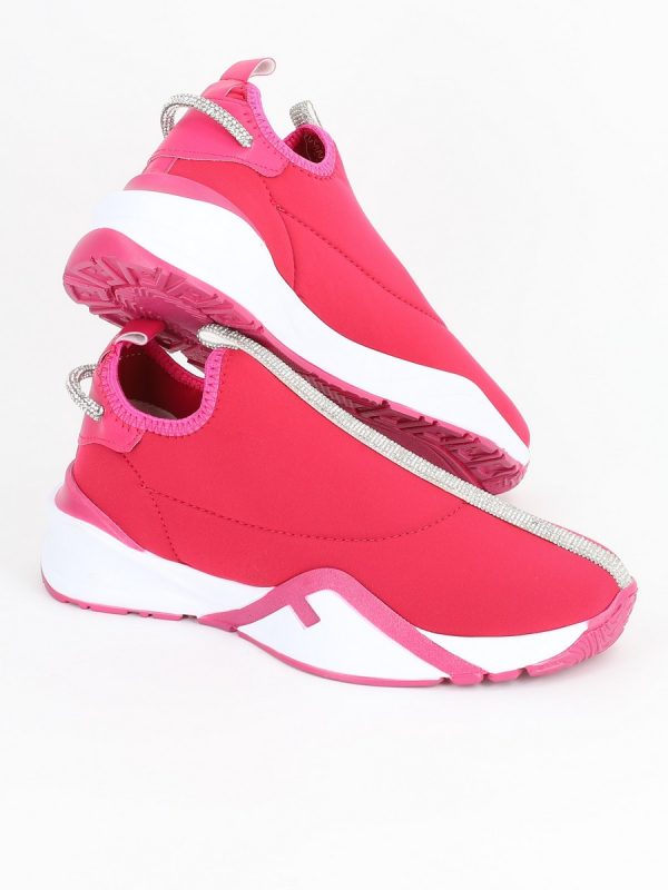 Pantofi sport material textil fuchsia cu elemente design banda cu pietricele BS043PSRO2301520 121