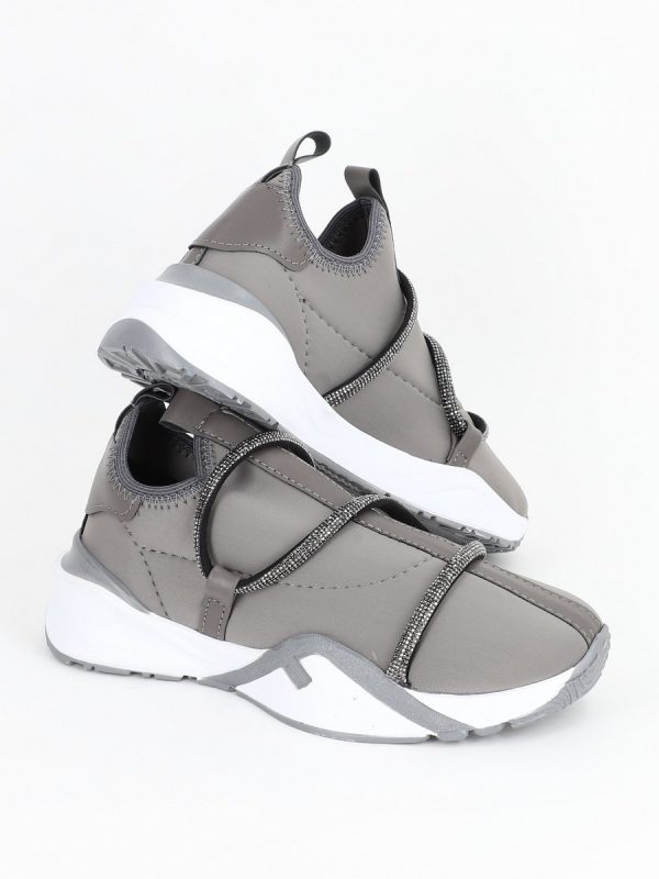 Pantofi Sport Gri Material Textil cu Banda Spirala Pietricele - BS041PSRO2301527 123