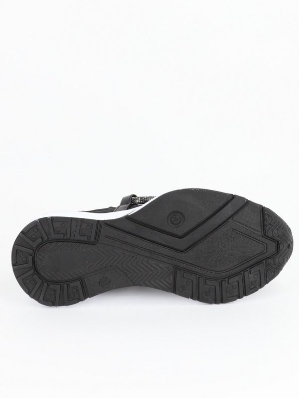 Pantofi Negri Sport Material Textil cu Banda Spirala Pietricele - BS041PSRO2301526 122