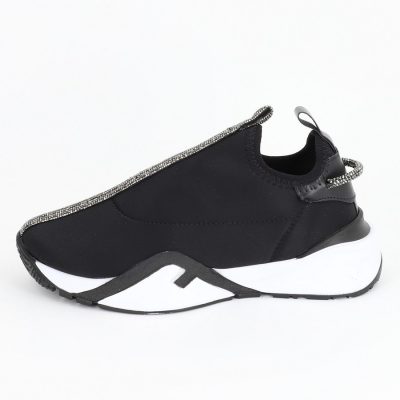 Pantofi sport material textil negru cu elemente design banda cu pietricele BS043PSRO2301521