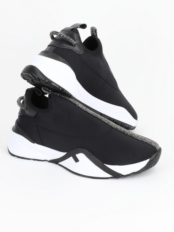 Pantofi sport material textil negru cu elemente design banda cu pietricele BS043PSRO2301521 120