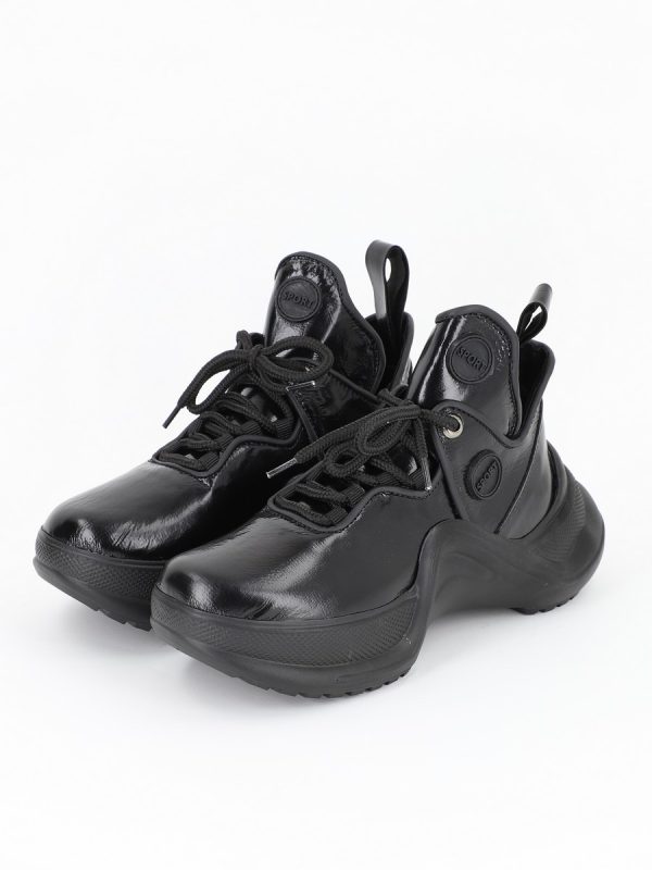 Pantofi Sport din Piele Ecologica Negri cu Platforma - BS7035PSRO2301550 119