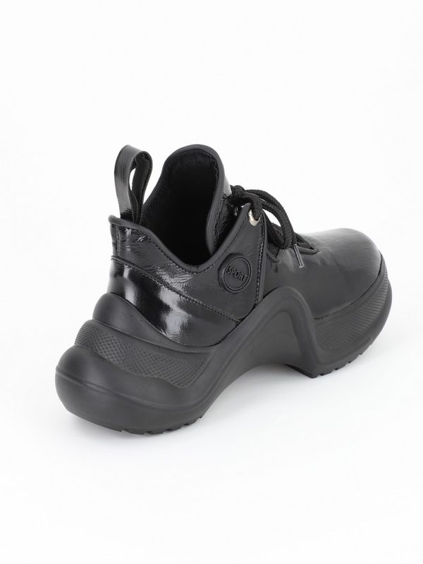 Pantofi Sport din Piele Ecologica Negri cu Platforma - BS7035PSRO2301550 120