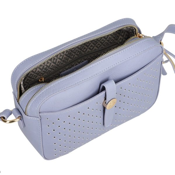 Poseta femei casual albastru de umar cu doua compartimente Lulu Castagnette BS2347CA230279 120