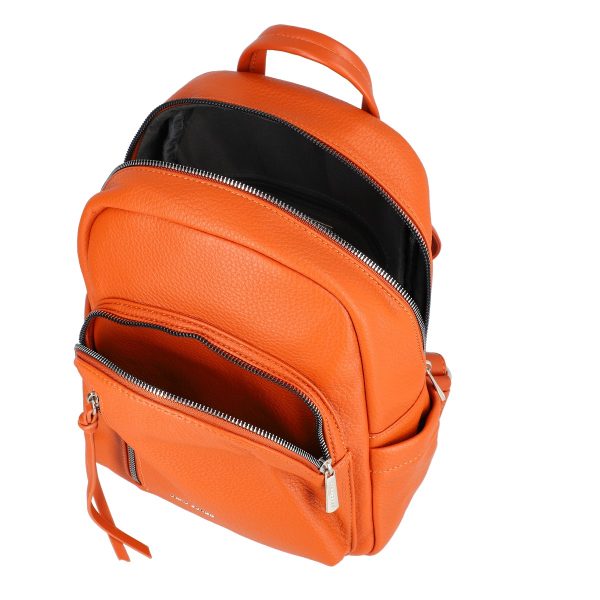 Rucsac dama piele ecologică caramiziu cu buzunar frontal David Jones BS6920RU230118 122