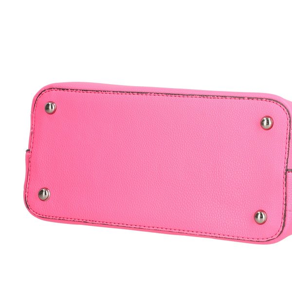 Set geanta dama casual cu portofel din piele ecologica texturata roz BS33SET2302344 124