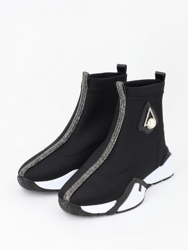Sneakers Dama Negri High Top Material Textil Design Banda cu Pietricele - BS033PSRO2301545 119